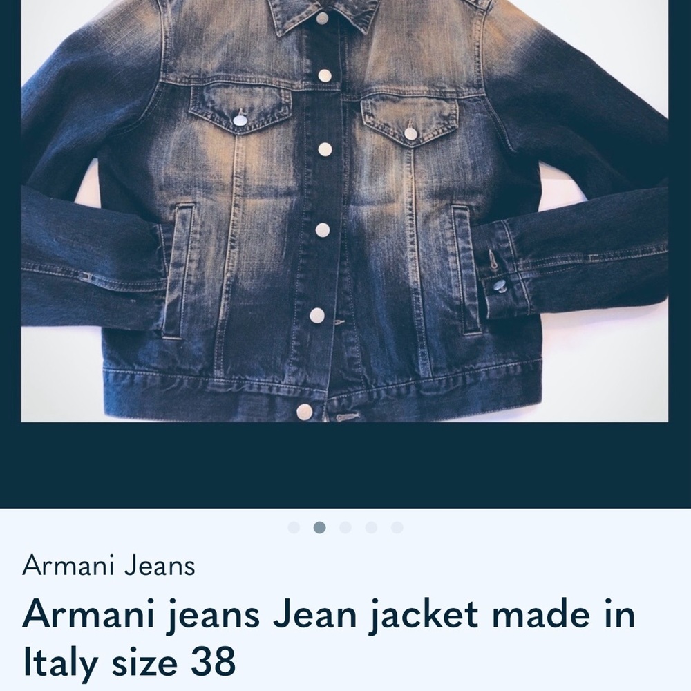 Armani Jeans jacket. made in Italy.  Faded Black Denim Jacket. Great fit